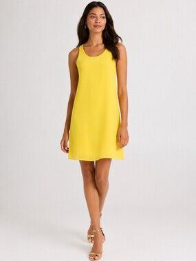 Alice + Olivia Yellow Silk Blend Shift Dress Size Small